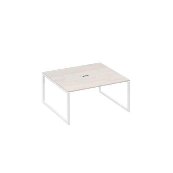 Стол переговорный 160 на каркасе QUATTRO A4 А4 Б4 136 БП дуб / металлокаркас белый - Вид 1