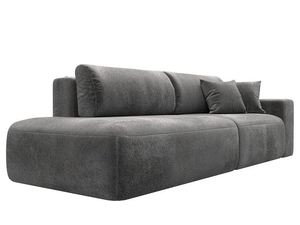 Диван прямой Лига-036 НПБ Модерн подлокотник справа Велюр серый - Вид 3
