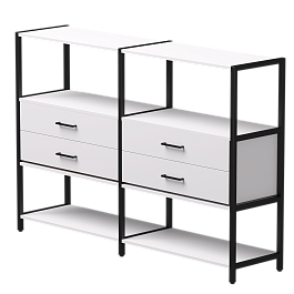 Набор стеллажных систем №2 Everprof EVO 1635x385x1120 Белый/Черный - Фото предпросмотра