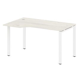 Metal System Стол криволинейный левый на П-образном м/к БП.СА-2 (L) Дуб наварра/Белый металл 1400*900*750 - Фото предпросмотра