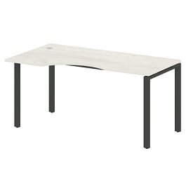 Metal System Стол криволинейный левый на П-образном м/к БП.СА-1 (L) Дуб наварра/Антрацит металл 1600*900*750 - Фото предпросмотра