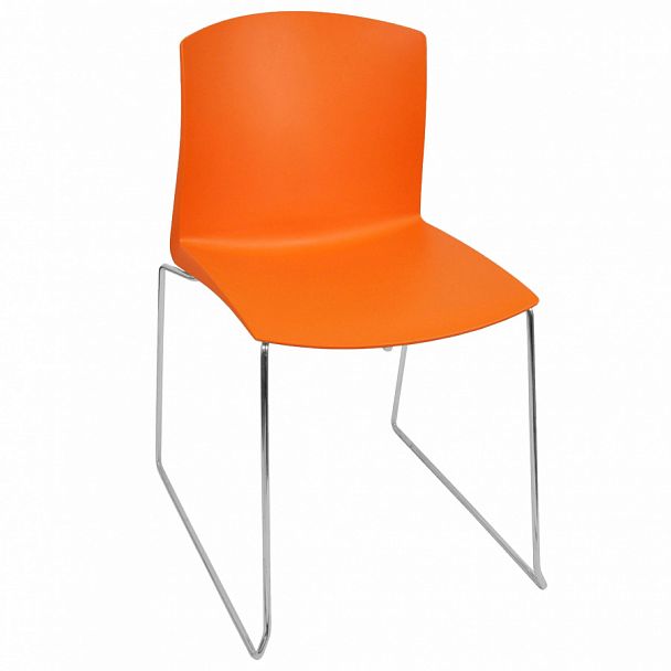 Стул Pull (пруток) каркас Хром, оранжевый, стопируемый - Вид 1