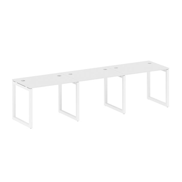 Metal System Quattro Р. ст. на 3 раб. места на О-образном м/к 50БО.СМ-3.1 Белый/Белый металл 3000*720*750 - Вид 1