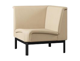 Диван Everprof Solo угловой Металл Черный Экокожа Бежевый - Фото предпросмотра