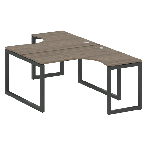 Metal System Quattro Р. ст. криволинейная на О-образном м/к 50БО.РАС-СА-2.3 Вяз/Антрацит металл 1400*2435*750 - Вид 1