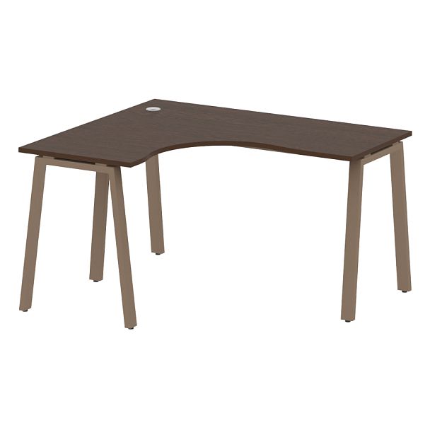 Metal System Стол криволинейный левый на А-образном м/к БА.СА-3 (L) Венге/Мокко металл 1400*1200*750 - Вид 1