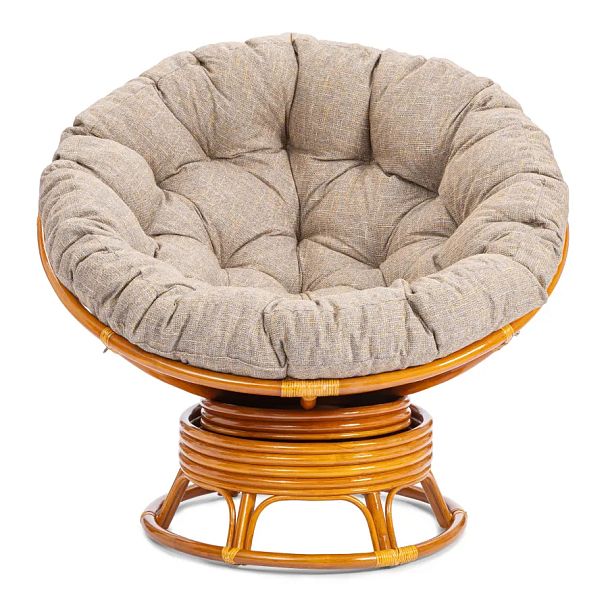 Кресло-качалка Папасан/Papasan (W 23/01 B) /с подушкой/Cognac (коньяк) - Вид 5