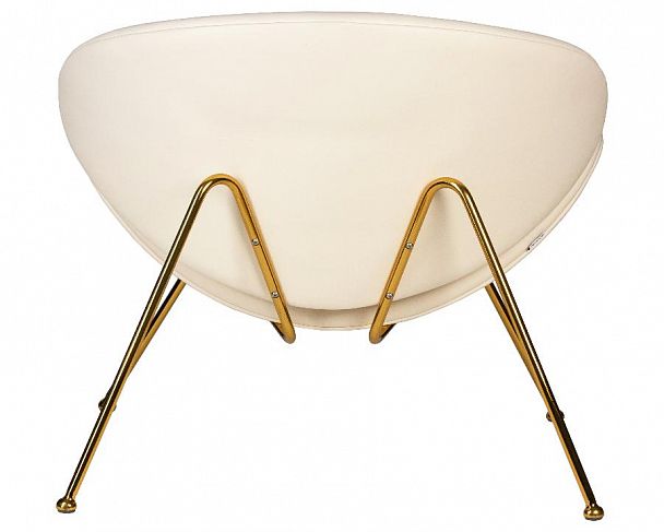 Кресло дизайнерское DOBRIN EMILY (белый винил YP17, золотое основание) - Вид 5