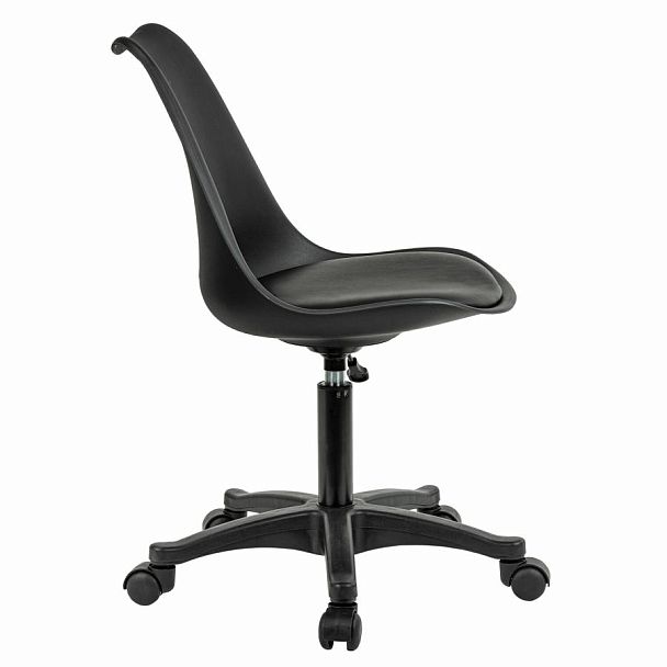 Кресло стул BRABIX "Eames MG-310 PL", пластик черный, экокожа черная, 532927 - Вид 4