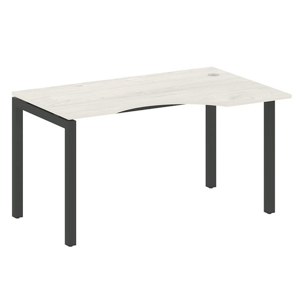 Metal System Quattro Стол криволинейный правый на П-образном м/к 50БП.СА-2 (R) Дуб наварра/Антрацит металл 1400*900*750 - Вид 1