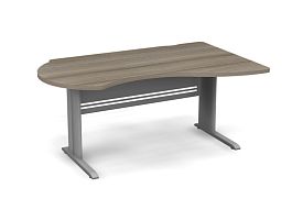 Стол асимметричный на металлокаркасе 1600 Берлин Дрифтвуд/Серый САМ 160 - Фото предпросмотра