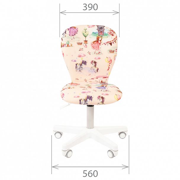 Кресло CHAIRMAN KIDS 105, пластик белый, ткань велюр, принт принцессы - Вид 4