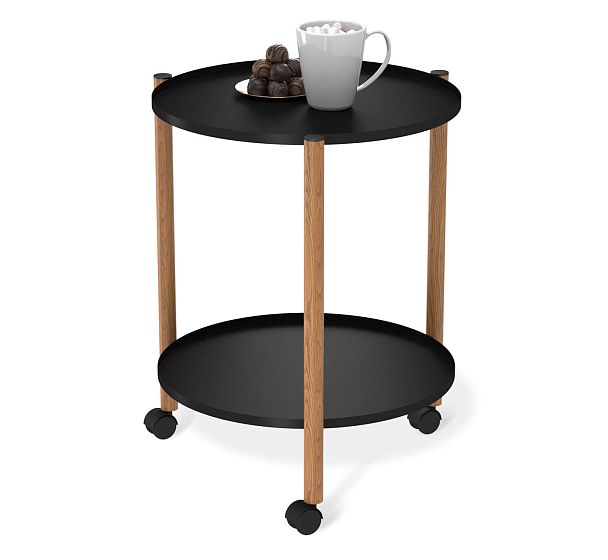 Сервировочный столик Sheffilton SHT-CT62 черный муар/светлый орех - Вид 2