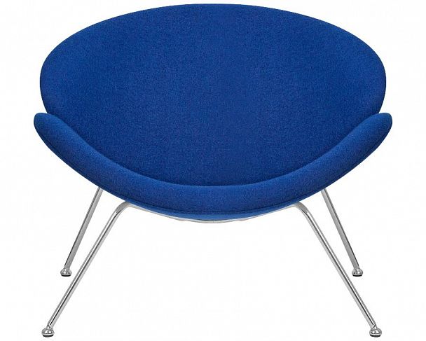 Кресло дизайнерское DOBRIN EMILY (синяя ткань AF6, хромированная сталь) - Вид 6