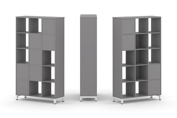 Стайл Проджект Набор стеллажа одностороннего, 5 ярусов SN.NS-531 Серый Пепел/Металл Белый 1121*400*1 - Вид 1