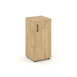 Стайл Проджект Шкаф низкий узкий SN.STU.E-301(R) Тиквуд Светлый/Черный Ручки 400*400*833 - Фото предпросмотра