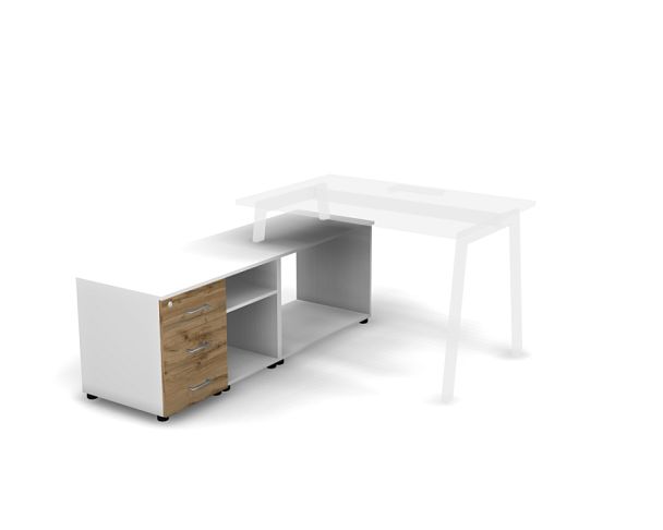 MATRIX 121T101 Тумба составная с полкой 1604х496х556 Дуб Крафт Золотой/Белый - Вид 1