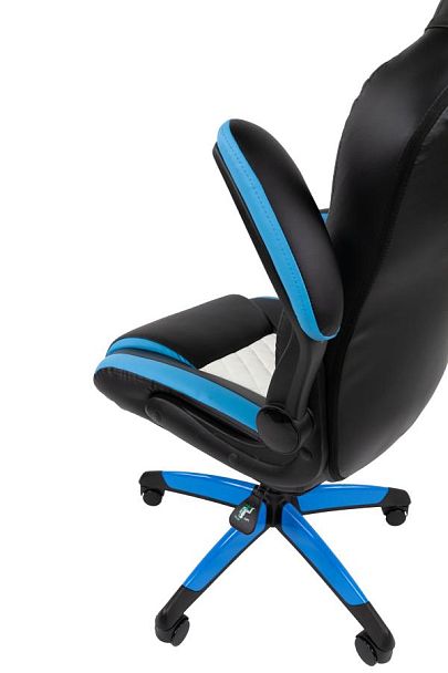 Кресло Chairman game 15 Россия экокожа черный/голубой/белый - Вид 12
