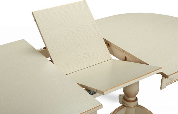 Стол деревянный раздвижной Барэнт 150(190)х90х76 Слоновая кость с золотой патиной - Вид 7