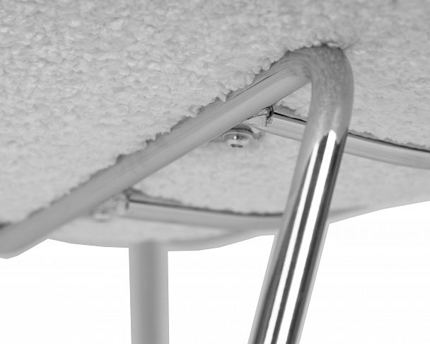 Кресло дизайнерское DOBRIN EMILY (белый (букле) ткань , хромированная сталь) - Вид 8