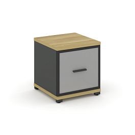 Concept Шкаф 1 узкая секция, 1 ниша CN.STU-113 RMB A Дуб Винченцо/Антрацит/Металл Антрацит/Сатин 420*420*450 - Фото предпросмотра