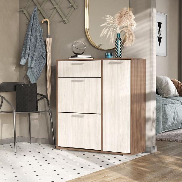 ДЕЛИ обувница №4 (960х1020х330) ясень шимо темный/ясень шимо светлый - Вид 3