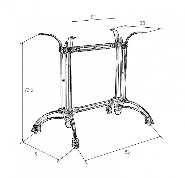 Подстолье обеденное DOBRIN LOUISE WIDE - Вид 2