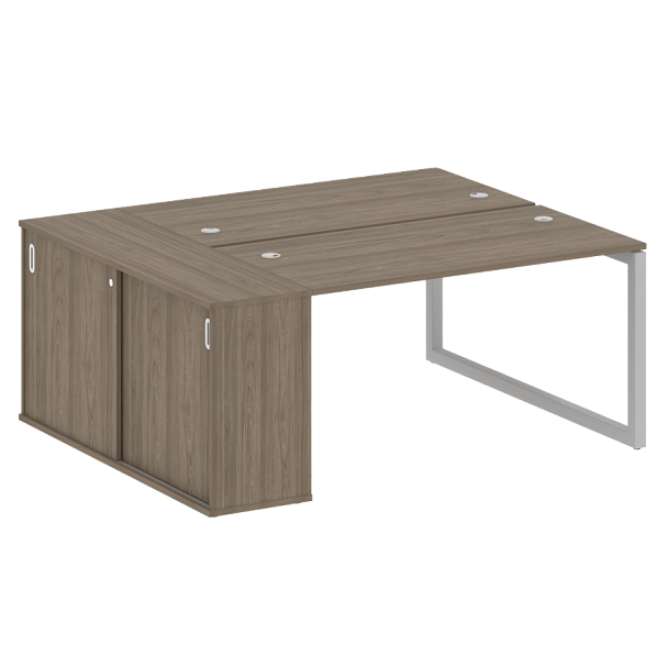 Metal System Quattro Р. ст. с шкафом-купе на О-образном м/к 50БО.РС-СШК-1.3 Т Вяз/Серый металл 1810*1475*750 - Вид 1