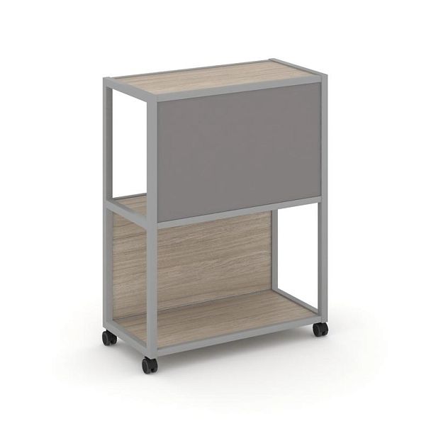 Shelf Mobile Стеллаж 3 уровня 1 секция VR.LT-STK-303.08 Дуб Аттик/Металл Серый/W-11 800*400*1046 - Вид 1