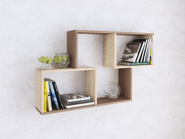 Полка навесная ПН-3 (1050х600х180) ясень шимо/дуб сонома - Вид 1