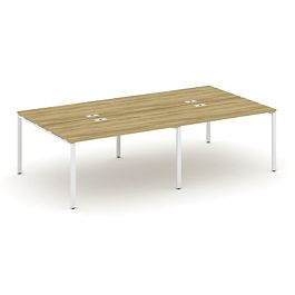 Concept Рабочая станция на 4 места CN.DRS-007 Дуб Винченцо/Металл Белый 2760*1480*750 - Фото предпросмотра
