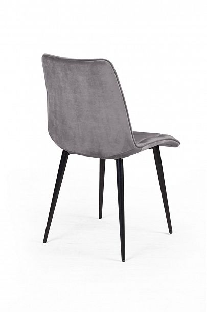 Стул UNO soft, бархат светло-серый 26 / чёрный конус - Вид 5