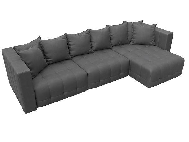 Диван угловой Лига-052 НПБ Лонг угол универсальный Замша серый - Вид 6