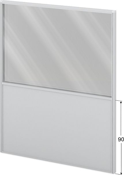 Модуль комбинированный "Мобильные офисные перегородки «Логика»"  ПК-ЛГ-МДК200х160/90С/Д-В1-301 серый - Вид 1