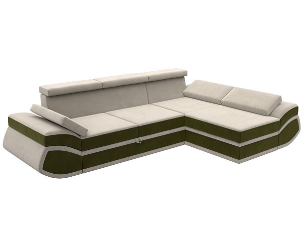 Диван угловой Лига-032 правый угол Микровельвет бежевый - Вид 9