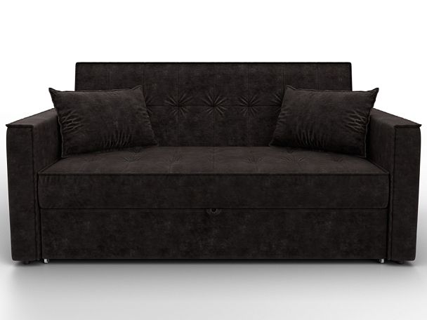Диван прямой Лига-104 (140) Велюр коричневый - Вид 2
