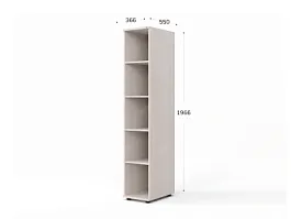 UNITY РШ-4Г ДУБ МОЛОЧНЫЙ Стеллаж открытый Прямой 366х550х1966 - Фото предпросмотра