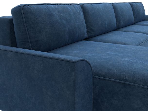 Диван п-образный Лига-048 НПБ лонг Велюр синий - Вид 4