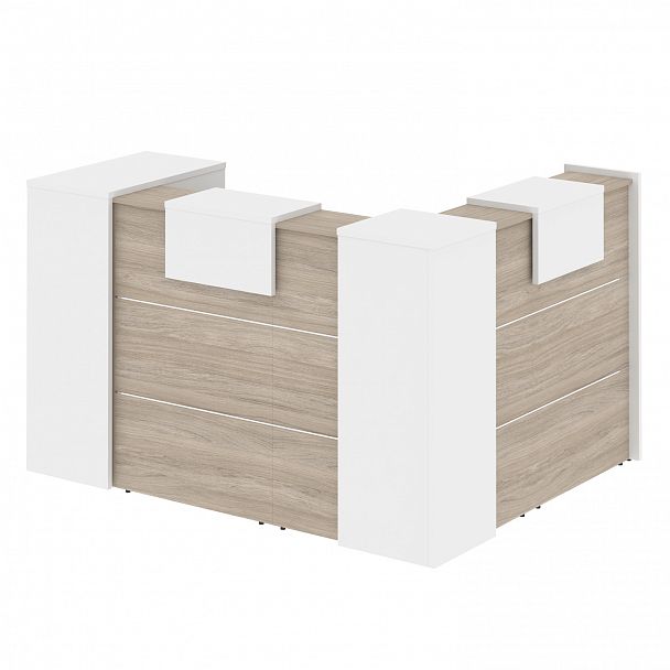 Ресепшн Г-образный "Onix" O.R-K-26 дуб аттик/белый - Вид 2