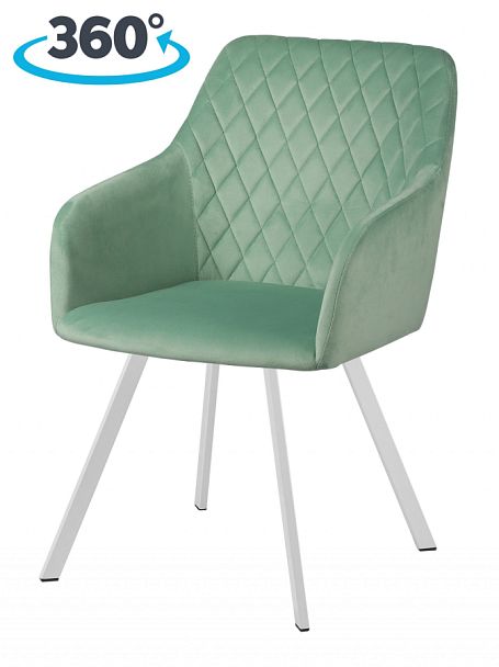 Комплект кресел поворотных Барли, Confetti aquamarine/белый, 3 шт. - Вид 1