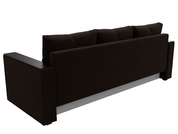 Диван прямой Атланта Лайт без стола (полностью микровельвет коричневый) - Вид 6