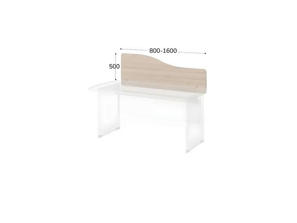 БЕРЛИН / BERLIN Перегородка эргономичная, струбцины в комплекте 1000х18х500 Акация - Вид 2