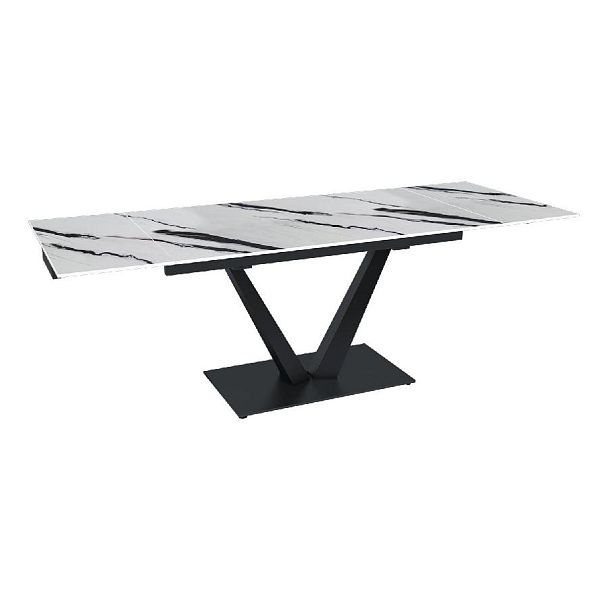 Стол раскладной Malibu (140+40+40), керамика глянцевая Panda White - Вид 4