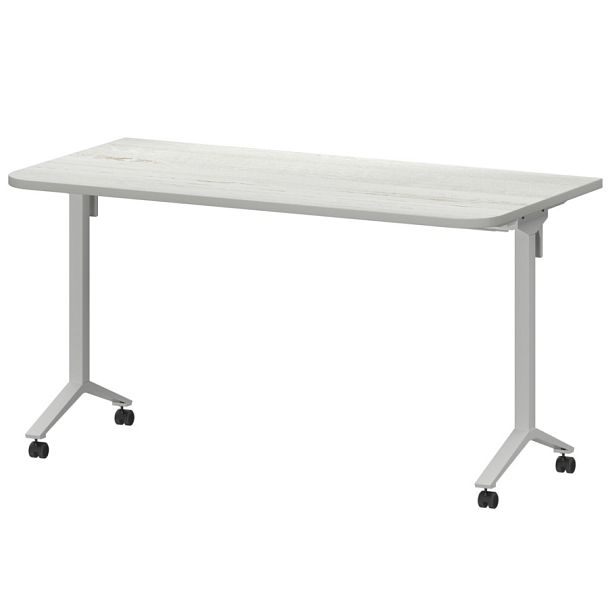 Стол мобильный складной радиусный МБ25-140.70Р Сосна винтер/Белый 1400x700x750 Моби - Вид 1