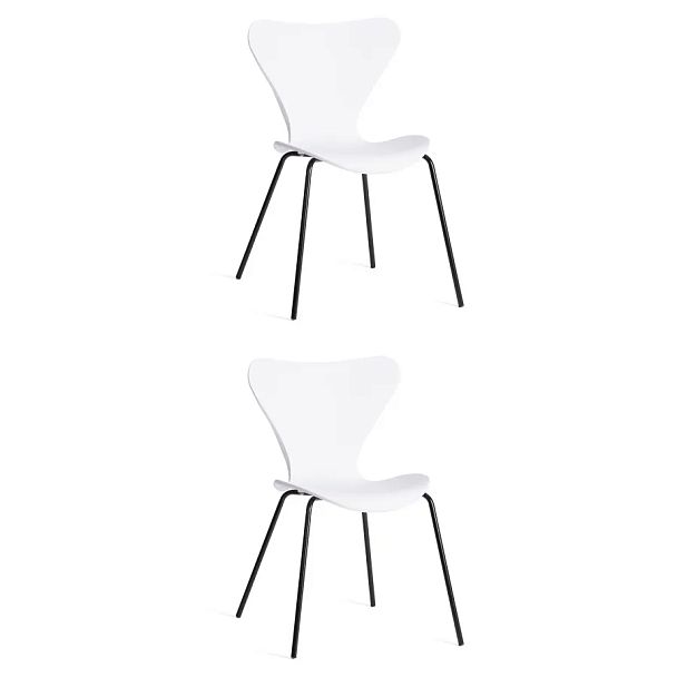 Стул Якобсен/Jacobsen (мод.DC 102-1), пластик/металл, White (белый) / Black (черный) - Вид 11