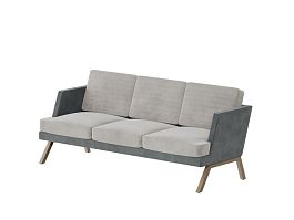 Aldo Диван трёхместный ALD-03L Storm 022/Storm 017/Металл Капучино 2010*875*890 - Фото предпросмотра