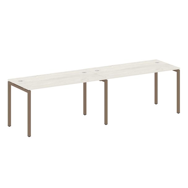 Metal System Quattro Р. ст. на 2 раб. места на П-образном м/к 40БП.СМ-2.3 Дуб наварра/Мокко металл 2800*720*750 - Вид 1