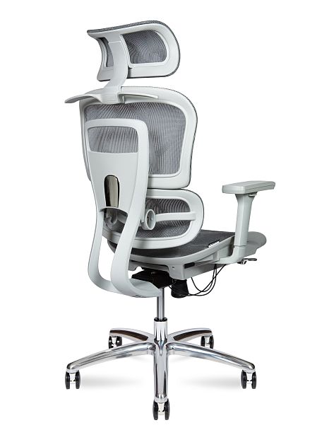 Кресло офисное / Kron grey / серый пластик / серая сетка - Вид 4