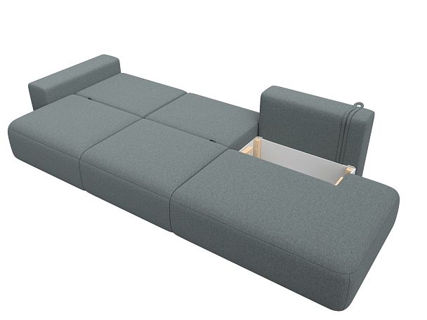 Диван прямой Лига-036 НПБ Модерн Лонг подлокотник слева Рогожка серый - Вид 9