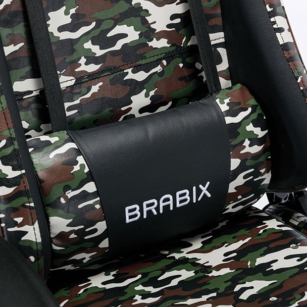 Кресло компьютерное BRABIX "Military GM-140", две подушки, экокожа, черное с рисунком милитари, 532802 - Вид 12